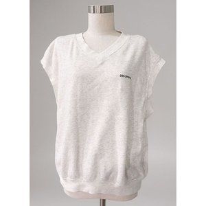 H&M Divided Women’s Des Sports V-neck Sleeveless Gray Fleece Sweater Vest Size L